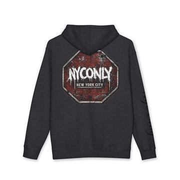 NYOnly Distressed Stop Sign Hoodie — New York City Streetwear Pullover