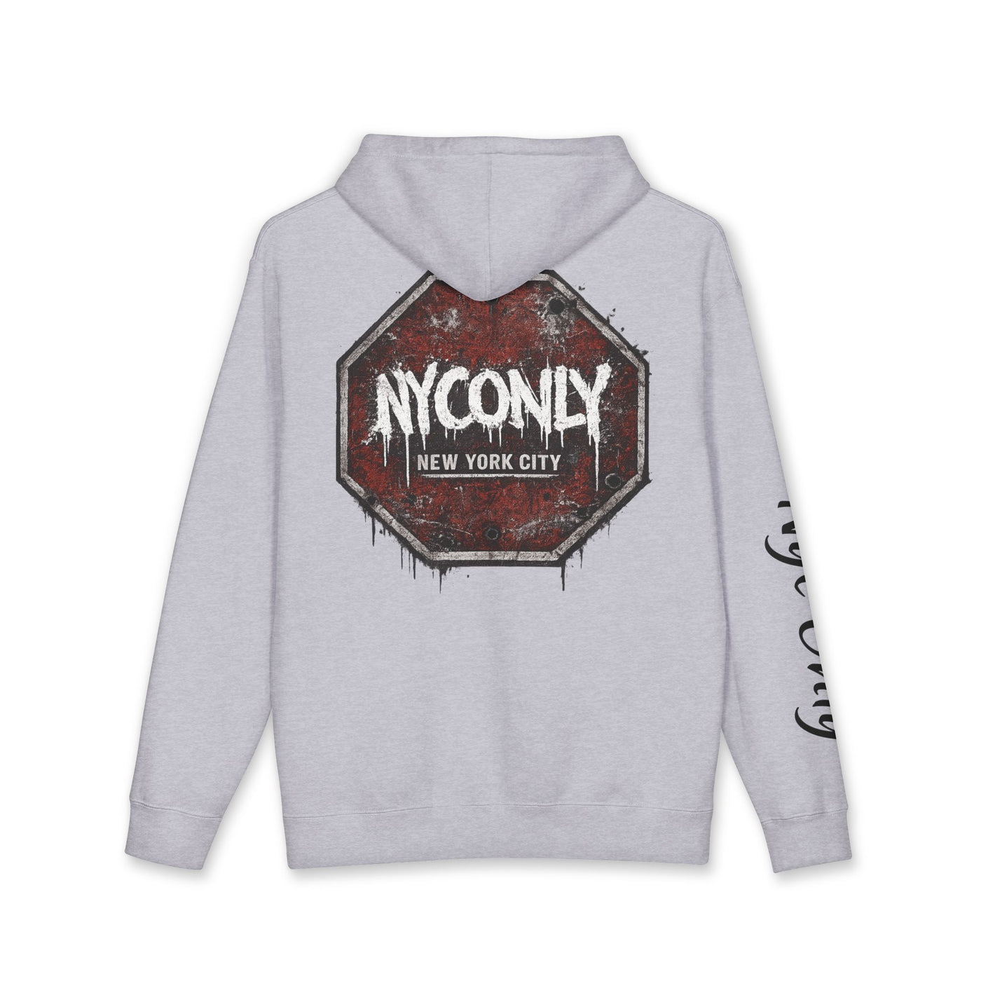 NYOnly Distressed Stop Sign Hoodie — New York City Streetwear Pullover