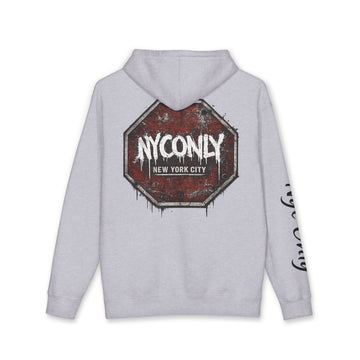 NYOnly Distressed Stop Sign Hoodie — New York City Streetwear Pullover